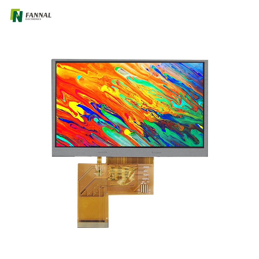 4.3-inch Industrial TFT LCD,800x480,350cd/m2, 40PIN RGB