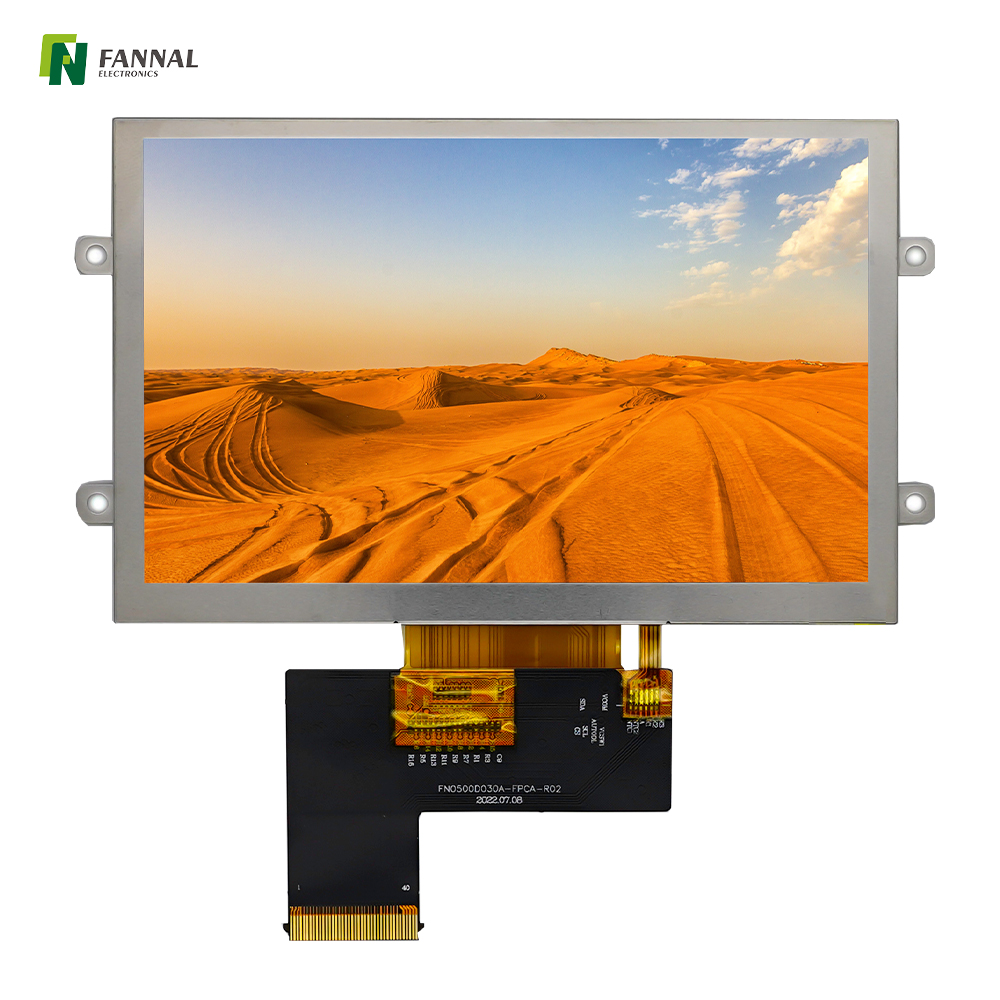 5-inch TFT LCD, 800x480, IPS LCD, 1000cd/m², 40PINS, RGB