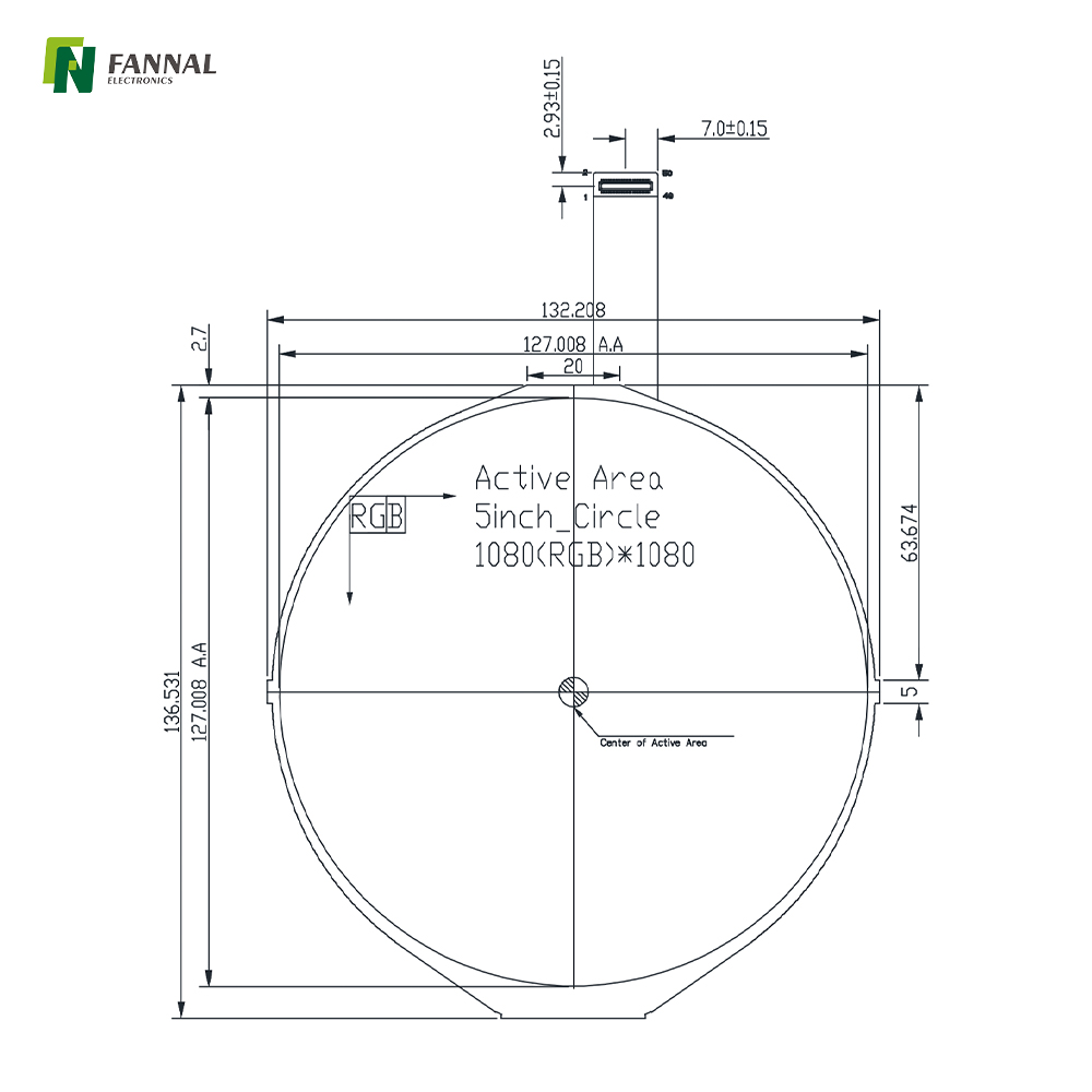 5-inch Industrial TFT LCD,1080x1080,350cd/m2,50PIN MIPI