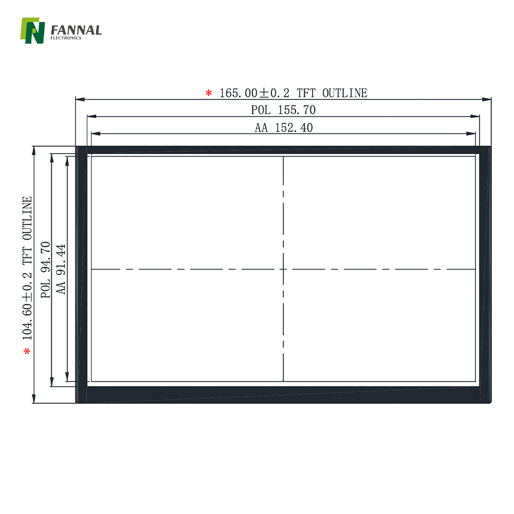 7-inch TFT LCD, 800x480, IPS LCD, 1000cd/m², 20PINS,LVDS