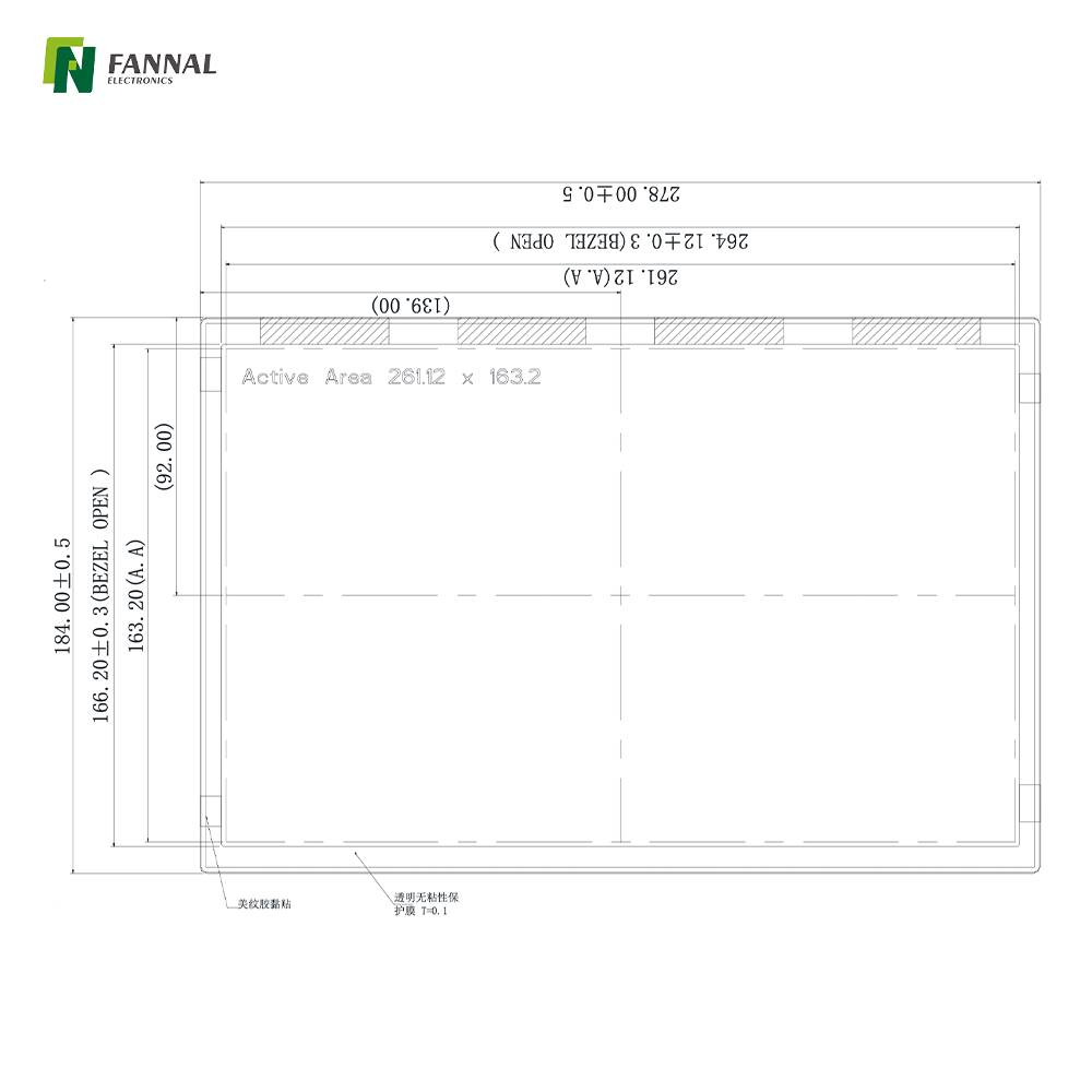 12.1-inch Industrial TFT LCD,1280x800,550cd/m2,30PIN LVDS